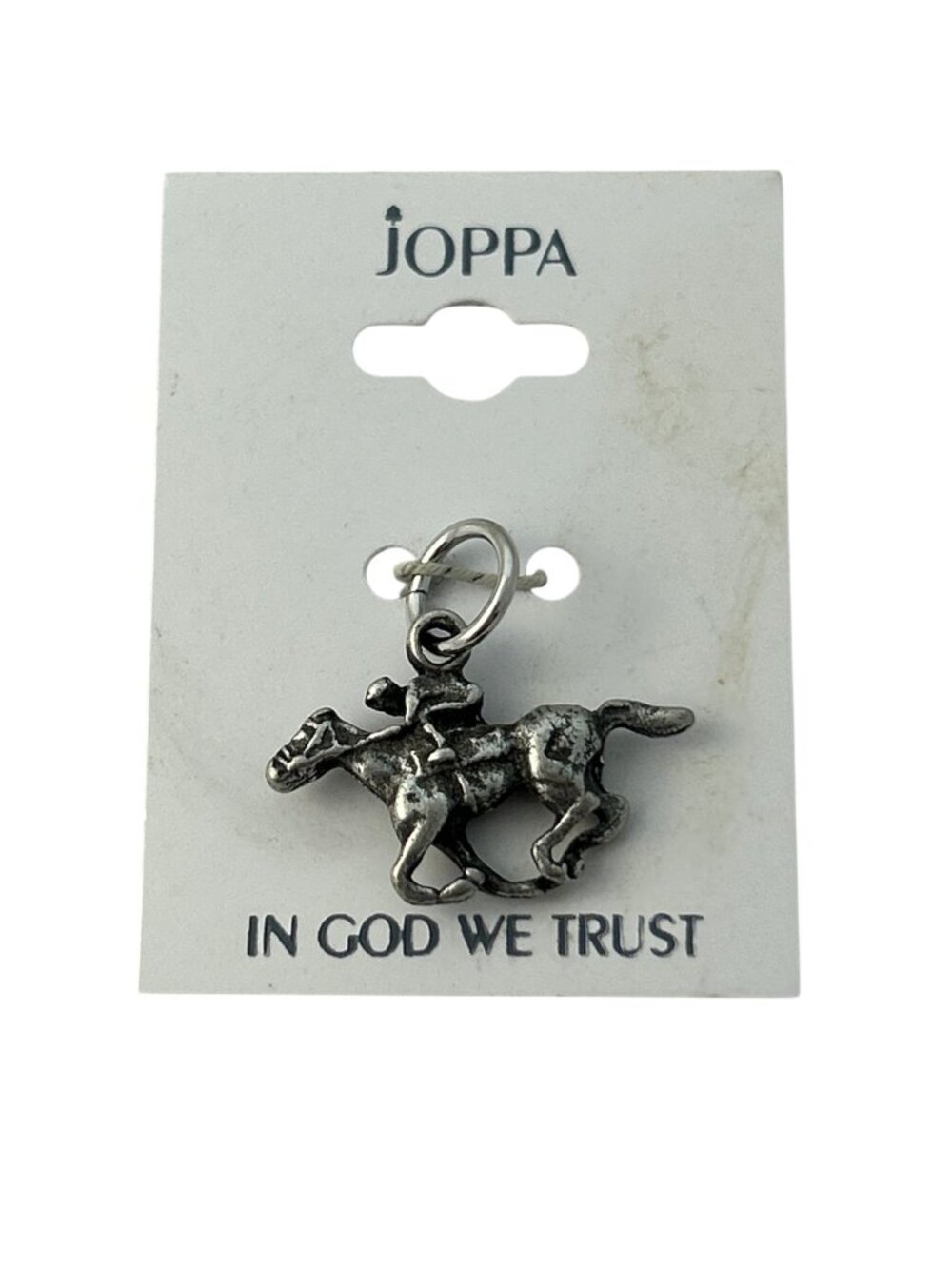 Joppa Horse Rider Dangle Charm Equestrian Silver Tone Thoroughbred Racing
